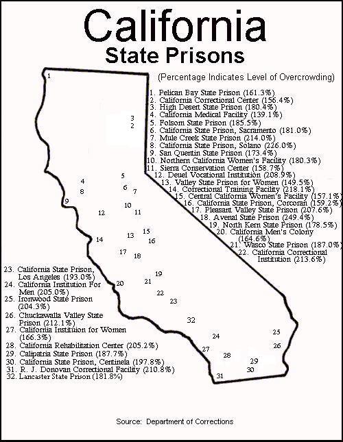 What are some state-run correctional facilities in California?